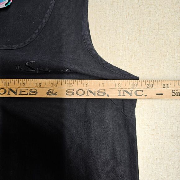 Vtg WEK Maxi Tank Dress Size M Black Ribbed Knit Sleeveless Pullover Bodycon - Picture 9 of 10